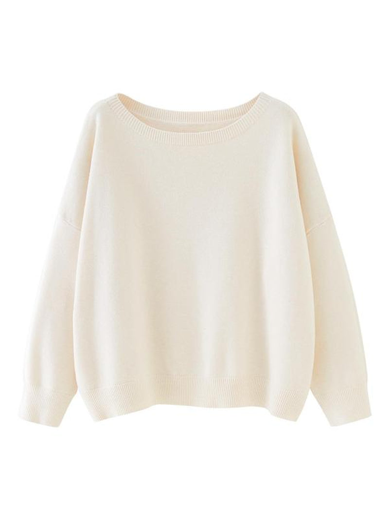 Scoop Neck Knitted Sweater