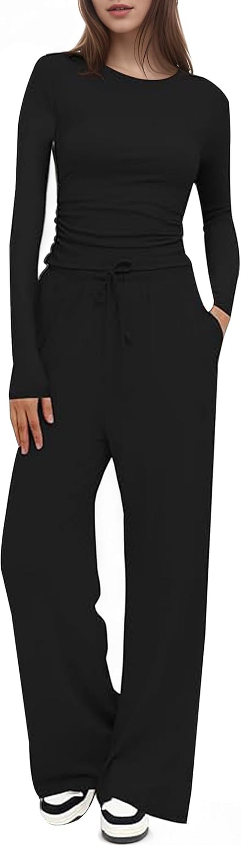 Two Piece Outfits for Women Sweatsuits Sets Jogger with Pockets Sweat Suit