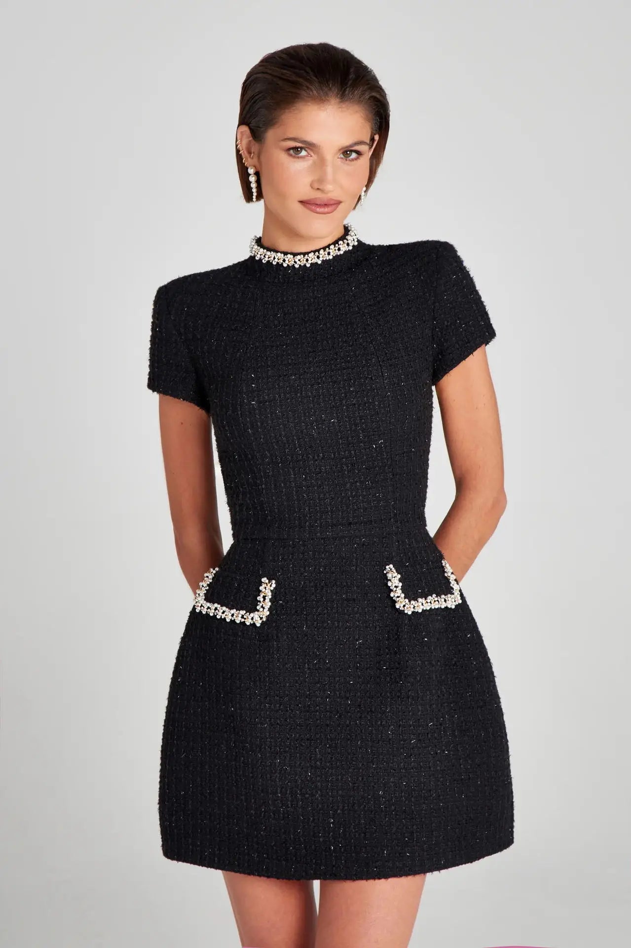 Radiant Allure: Shiny Elegant Mini Dress for Women