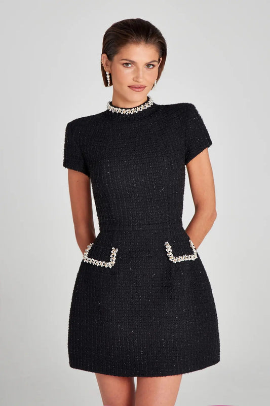 Radiant Allure: Shiny Elegant Mini Dress for Women