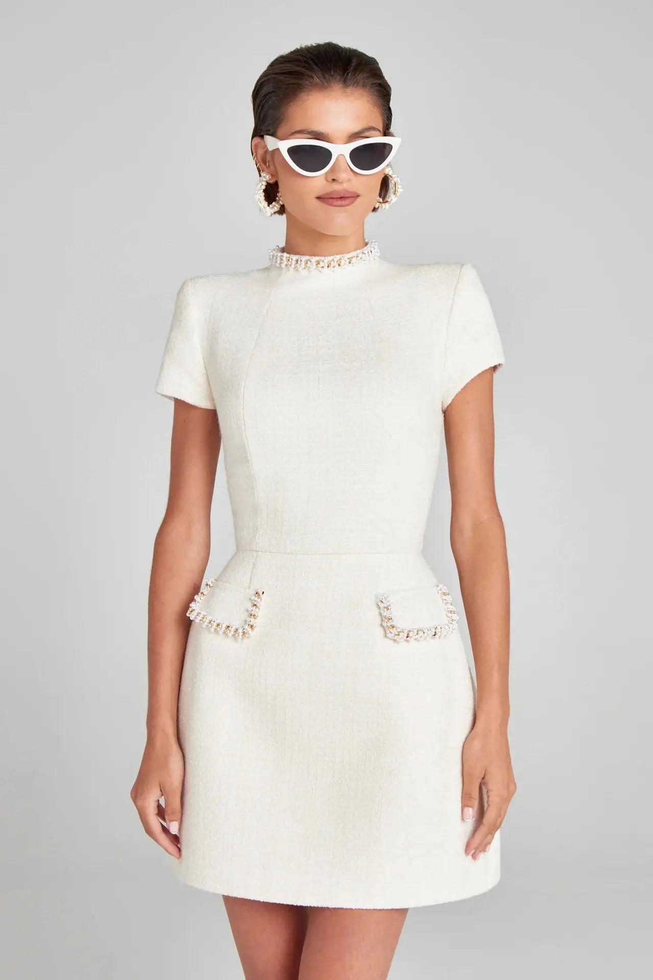 Radiant Allure: Shiny Elegant Mini Dress for Women